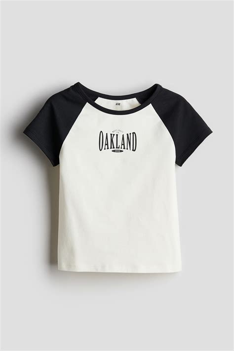 Printed T-shirt - White/Block-coloured - Kids | H&M IN