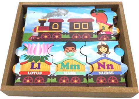 XLR8 ABCD Letters Train Jigsaw Wooden Toy Puzzle Alphabets Learning for ...