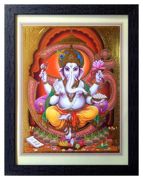 Shree Handicraft Rare and Antique Poster of Lord Ganesha Painting Photo ...