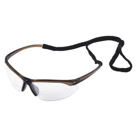 Erb Safety Safety Glasses, Grey Frm, Clr, Bifocal, 1.0, Clear Scratch ...