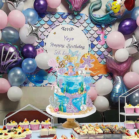 Buy Mermaid Cake Topper, Little Mermaid Princess Cake Toppers 14PCS Set ...