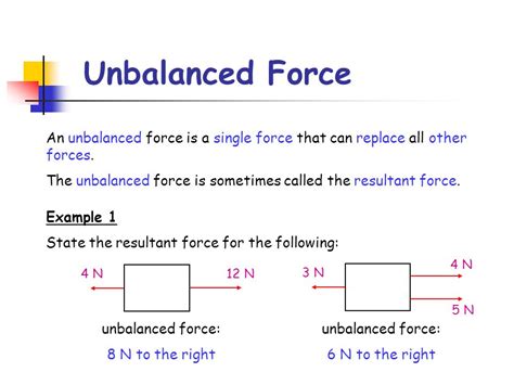 Image result for Unbalanced Forces Example