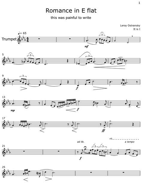 Romance in E flat - Sheet music for Trumpet