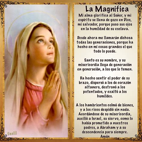Imágenes de Cecill: Estampita y Oración, La Magnífica | Oraciones ...
