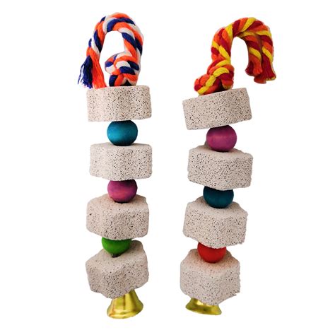 VSFAOV Parrot Chewing Toy Bird Grinding Stone With Lava Stone Calcium Supplement Food For Pet ...