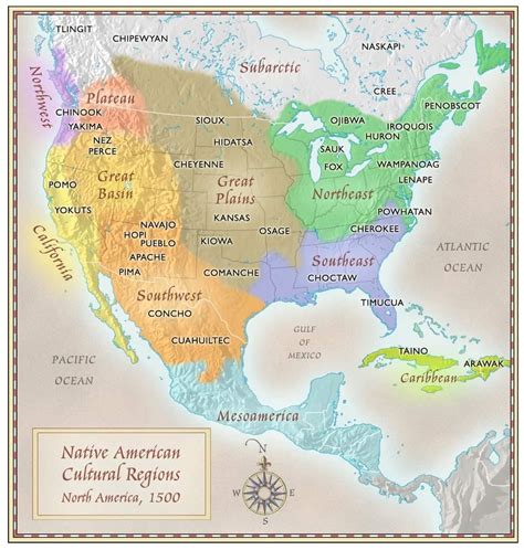 Native American Cultural Regions, 1500. - Maps on the Web