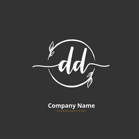 DD Initial handwriting and signature logo design with circle. Beautiful design handwritten logo ...