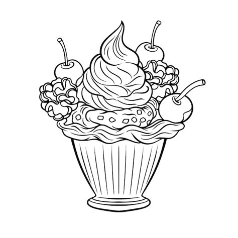 Ice cream drawing page | Premium AI-generated vector