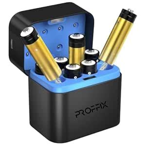 Proffix AA Type-C 8-Slot AA NiMH Battery Charger Box with LED Status ...