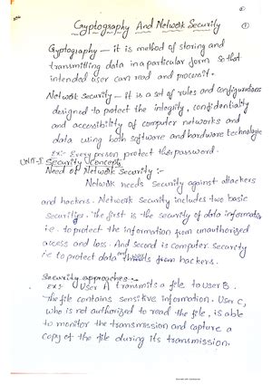 Cns notes - CRYPTOGRAPHY AND NETWORK SECURITY LECTURE NOTES for ...
