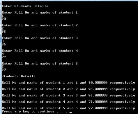 Array in C Example Program 的图像结果