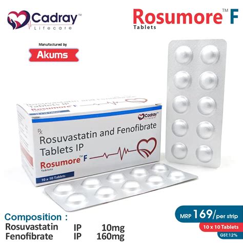 Rosuvastatin 10 mg fenofibrate tablet Rosumore F Tablet