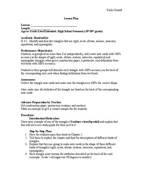 Image result for Class 9 Triangles Lesson Plan