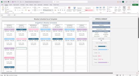 Image result for Weekly Schedule Excel Example