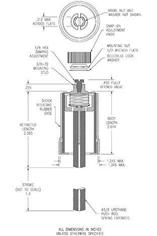 Shock absorber - 2KS240S - Airpot - pneumatic / adjustable / low-friction