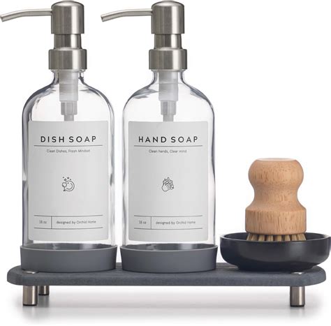 Amazon.com: Clear Glass Soap Dispenser - Dish Soap Dispenser for ...