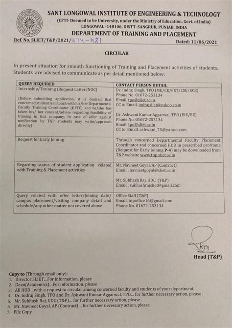 Training & Placement | Notices