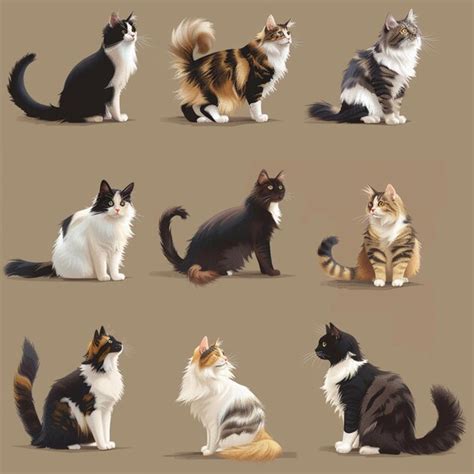 Cat set vector | Premium AI-generated image