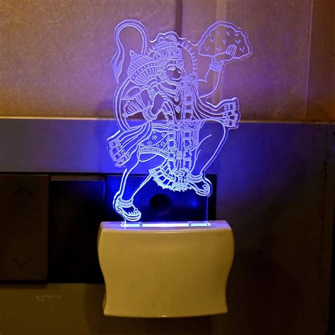 Buy 3D Illusion Snakatmochan Hanuman LED Plug & Play Wall Lamp Online ...