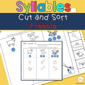 Phonological Awareness Syllable Worksheets Cut and Sort Free Back to School