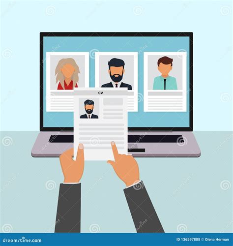 Human Resources, Remote Job Application, Job Interview Vector Concept ...