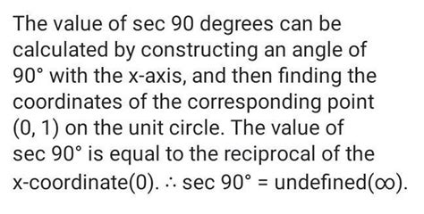 [tex] Qυׁׅꫀׁׅܻ꯱ׁׅ֒tׁׅꪱׁׅᨵׁׅꪀׁׅ [/tex]Value of Sec 90° - Brainly.in