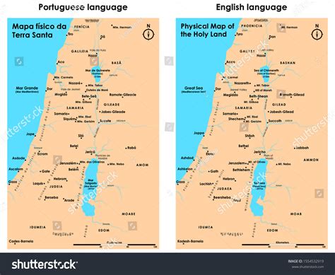Physical Map Holy Land Stock Vector (Royalty Free) 1554532919 ...