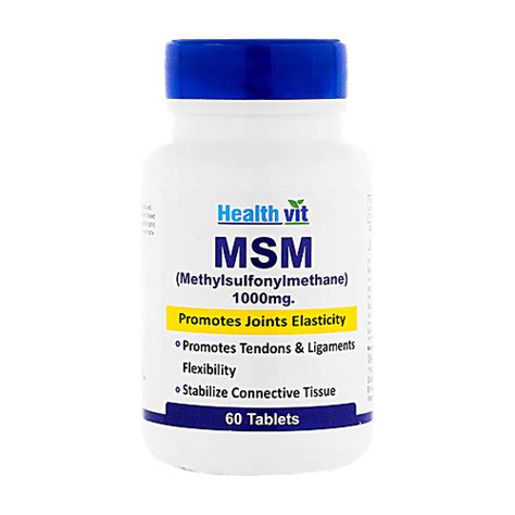 Buy Healthvit MSM Methylsulfonylmenthane 1000 mg Tablets - Promotes ...