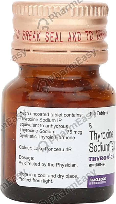 Thyrox 75 MCG Tablet (100): Uses, Side Effects, Price & Dosage | PharmEasy