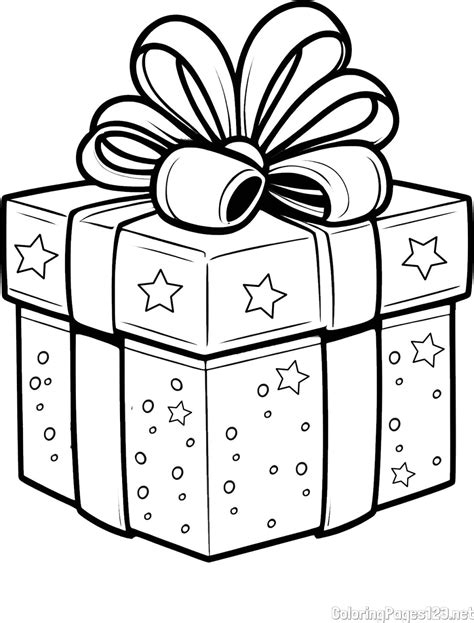 Christmas Gift Coloring Page
