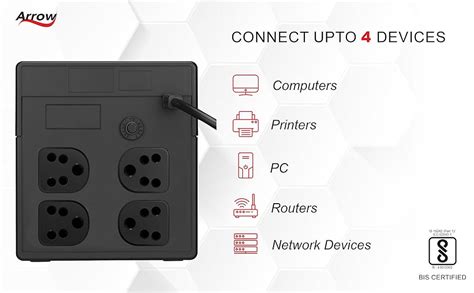 Arrow Powertech 1000VA 600 W | Line Interactive UPS for PC Desktop ...