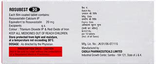 Rosubest 20 Tablet 10: Uses, Side Effects, Price & Substitutes