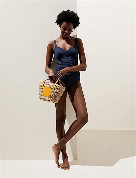 Buy Tummy Control Padded Plunge Swimsuit at Marks & Spencer