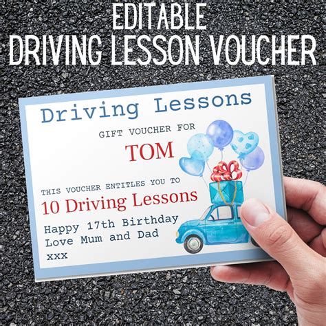 Image result for Driving Lessons Gift Voucher Template