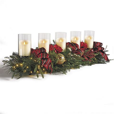 Highland Holiday Five-Candle Pre-Decorated Centerpiece | Frontgate