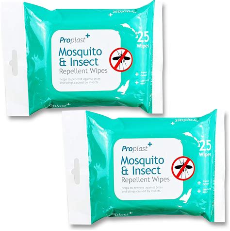 50x Deet Insect & Mosquito Repellent Wipes - Long Lasting Action ...