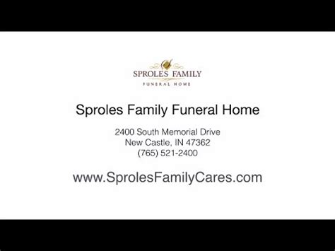 Sproles Family Funeral Home Obituaries & Services In New Castle, In
