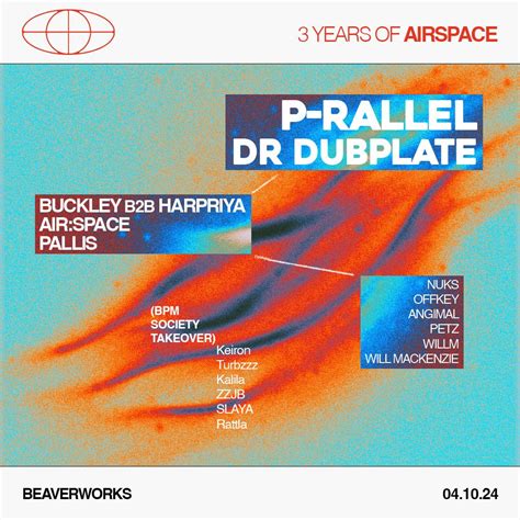 3 Years of Airspace Presents: P-rallel & Dr Dubplate, BEAVER WORKS ...
