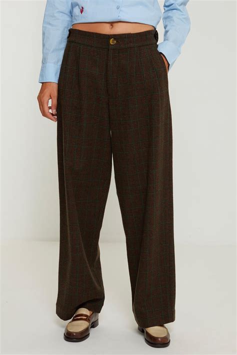 MAYA women's classic wool plaid pants - CHARLIE JOE