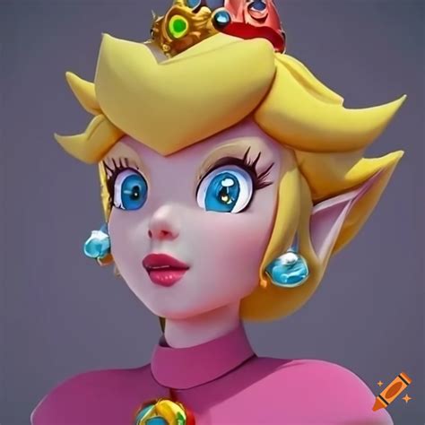 Link cosplaying as princess peach with amazing makeup on Craiyon