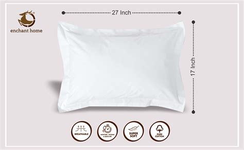 Buy Enchant Home Pure Cotton Plain Percale Pillow Covers 200 Thread ...