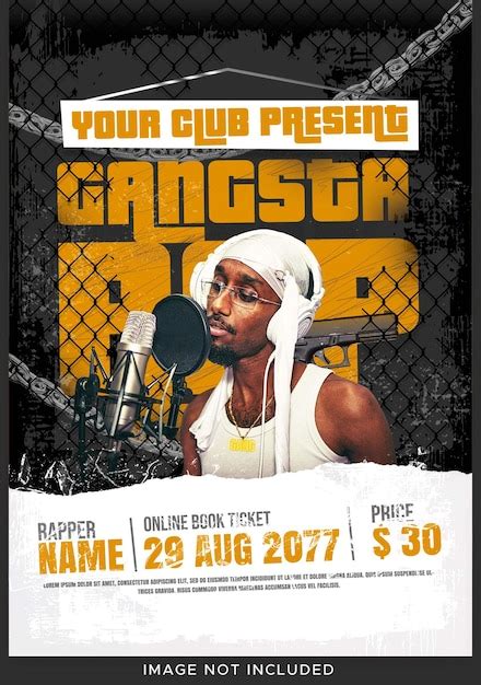 Un dépliant du club de rap hip hop | PSD Premium