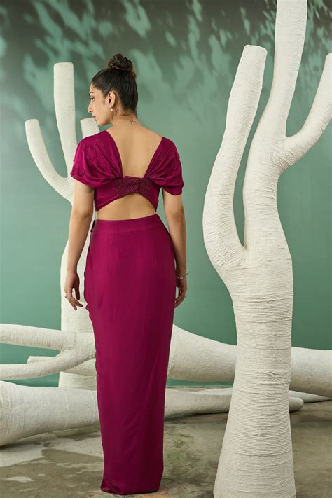Plum Pink Drape Skirt Set – One Knot One