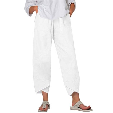 Womens Summer Pants Lightweight Casual,Linen Yoga Pants for Women ...