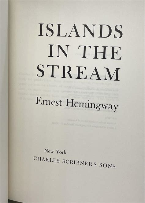 Islands in the Stream (First Edition) by Ernest Hemingway: Fine Hardcover (1970) 1st Edition ...