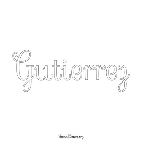 Gutierrez Free Printable Family Name Stencils with 6 Unique Typography ...