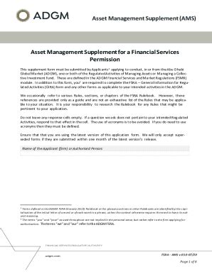 Fillable Online Asset Management Supplement (AMS) Asset Management ...