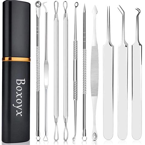 [Latest]Blackhead Remover Tool, Boxoyx 10 Pcs Professional Pimple ...