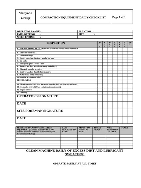 Trash Compactor Training Course Checklist 的图像结果