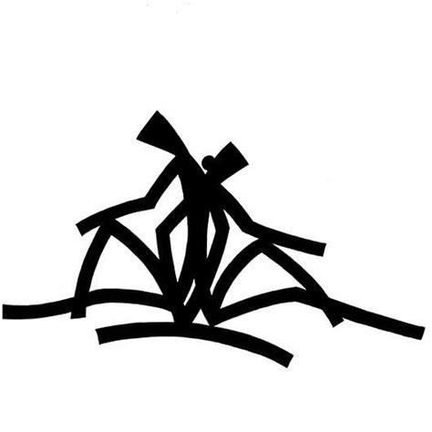 "Lovers": Black Ink Drawing (12x12) by Ashok Hinge – ArtZolo.com